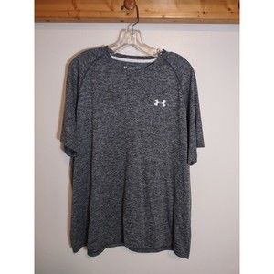 Under Armour Men's XL Heatgear Shirt Designer Black White Heathered Short Sleeve